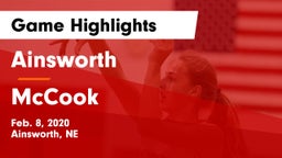 Ainsworth  vs McCook  Game Highlights - Feb. 8, 2020