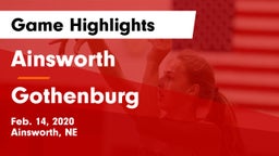 Ainsworth  vs Gothenburg  Game Highlights - Feb. 14, 2020