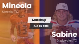 Matchup: Mineola  vs. Sabine  2018