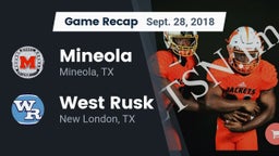 Recap: Mineola  vs. West Rusk  2018