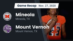 Recap: Mineola  vs. Mount Vernon  2020