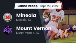 Recap: Mineola  vs. Mount Vernon  2022