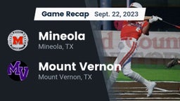 Recap: Mineola  vs. Mount Vernon  2023