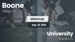 Matchup: Boone  vs. University  2016