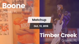 Matchup: Boone  vs. Timber Creek  2016