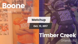 Matchup: Boone  vs. Timber Creek  2017