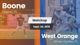 Matchup: Boone  vs. West Orange  2019