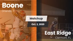 Matchup: Boone  vs. East Ridge  2020
