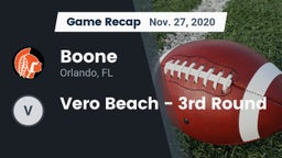 Recap: Boone  vs. Vero Beach - 3rd Round 2020