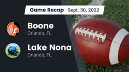 Recap: Boone  vs. Lake Nona  2022
