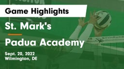 St. Mark's  vs Padua Academy Game Highlights - Sept. 20, 2022
