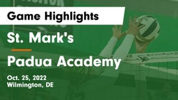 St. Mark's  vs Padua Academy Game Highlights - Oct. 25, 2022