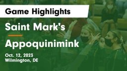 Saint Mark's  vs Appoquinimink  Game Highlights - Oct. 12, 2023