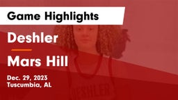 Deshler  vs Mars Hill Game Highlights - Dec. 29, 2023