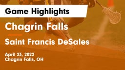 Chagrin Falls  vs Saint Francis DeSales Game Highlights - April 23, 2022