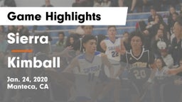 Sierra  vs Kimball  Game Highlights - Jan. 24, 2020