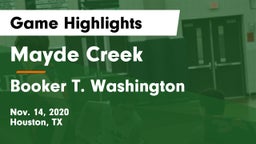 Mayde Creek  vs Booker T. Washington  Game Highlights - Nov. 14, 2020