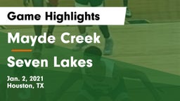 Mayde Creek  vs Seven Lakes  Game Highlights - Jan. 2, 2021