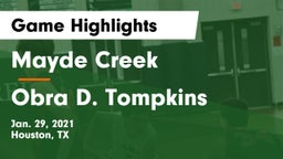 Mayde Creek  vs Obra D. Tompkins  Game Highlights - Jan. 29, 2021