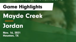 Mayde Creek  vs Jordan  Game Highlights - Nov. 16, 2021