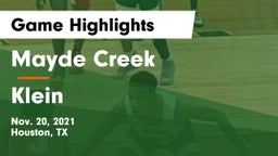 Mayde Creek  vs Klein  Game Highlights - Nov. 20, 2021