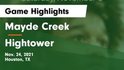 Mayde Creek  vs Hightower  Game Highlights - Nov. 24, 2021