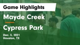 Mayde Creek  vs Cypress Park   Game Highlights - Dec. 3, 2021