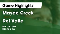 Mayde Creek  vs Del Valle  Game Highlights - Dec. 29, 2021