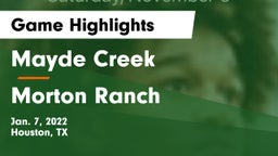 Mayde Creek  vs Morton Ranch  Game Highlights - Jan. 7, 2022
