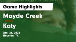 Mayde Creek  vs Katy  Game Highlights - Jan. 26, 2022