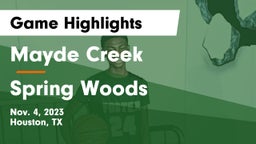 Mayde Creek  vs Spring Woods  Game Highlights - Nov. 4, 2023