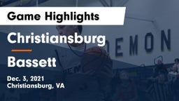 Christiansburg  vs Bassett  Game Highlights - Dec. 3, 2021