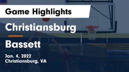 Christiansburg  vs Bassett  Game Highlights - Jan. 4, 2022