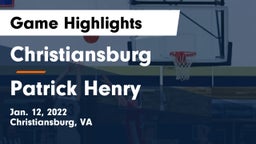 Christiansburg  vs Patrick Henry  Game Highlights - Jan. 12, 2022