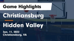 Christiansburg  vs Hidden Valley  Game Highlights - Jan. 11, 2022