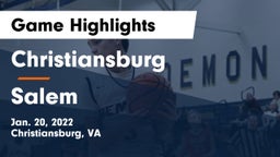 Christiansburg  vs Salem  Game Highlights - Jan. 20, 2022