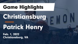 Christiansburg  vs Patrick Henry  Game Highlights - Feb. 1, 2022