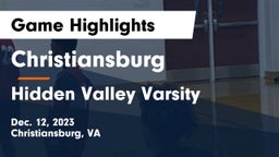 Christiansburg  vs Hidden Valley Varsity Game Highlights - Dec. 12, 2023