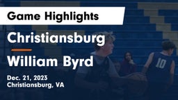 Christiansburg  vs William Byrd  Game Highlights - Dec. 21, 2023