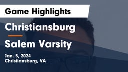 Christiansburg  vs Salem Varsity Game Highlights - Jan. 5, 2024