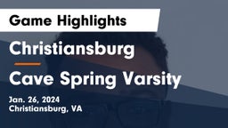 Christiansburg  vs Cave Spring Varsity  Game Highlights - Jan. 26, 2024