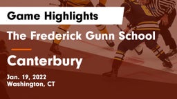 The Frederick Gunn School vs Canterbury  Game Highlights - Jan. 19, 2022