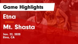 Etna  vs Mt. Shasta Game Highlights - Jan. 22, 2020