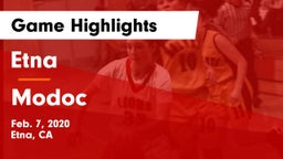 Etna  vs Modoc Game Highlights - Feb. 7, 2020