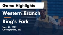 Western Branch  vs King's Fork  Game Highlights - Jan. 11, 2022