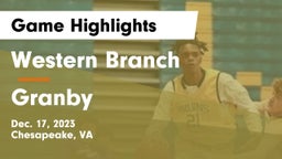 Western Branch  vs Granby  Game Highlights - Dec. 17, 2023