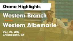 Western Branch  vs Western Albemarle  Game Highlights - Dec. 28, 2023