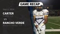 Recap: Carter  vs. Rancho Verde  2016