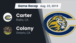 Recap: Carter  vs. Colony  2019