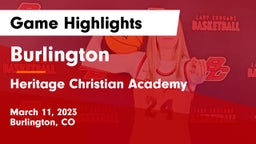 Burlington  vs Heritage Christian Academy Game Highlights - March 11, 2023